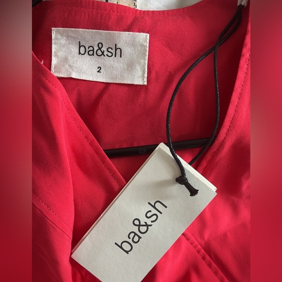 NWT Ba&sh Cola Wrap Top Crepe De Chine Blouse in Vermillion Size 2 - Picture 7 of 7